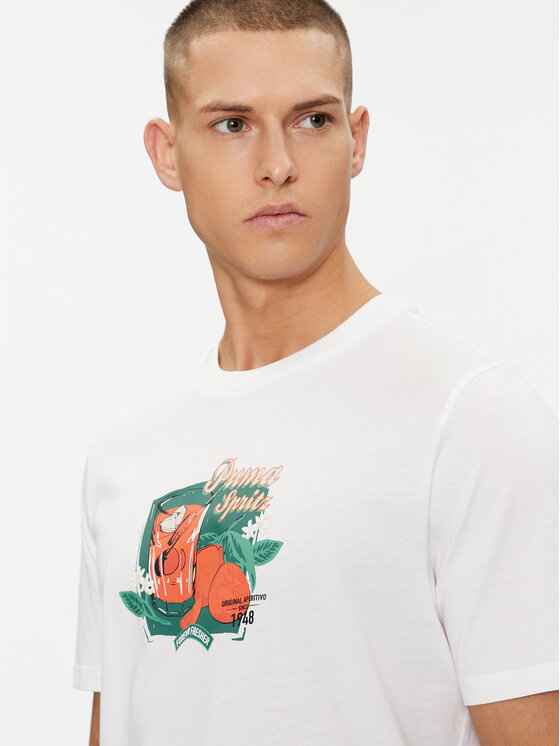 Puma Puma T-Shirt Graphics Spritz 625414 Biały Regular Fit