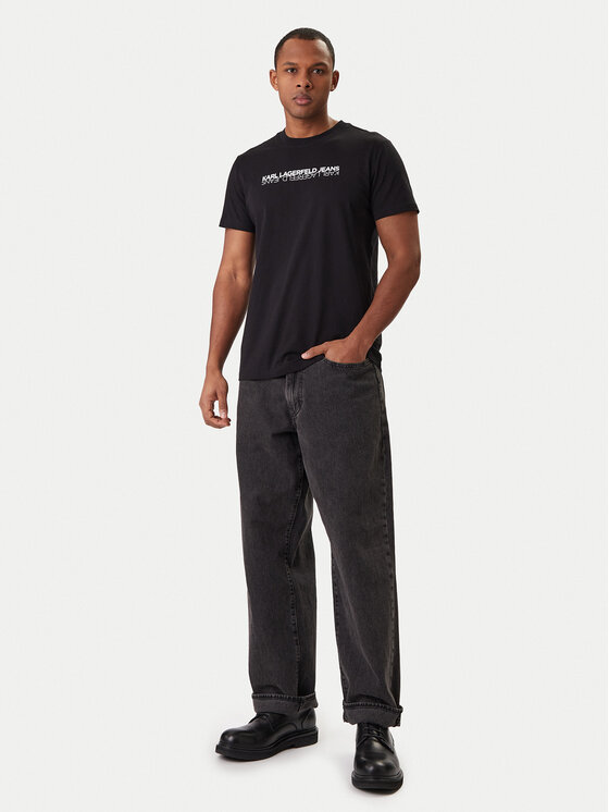 Karl Lagerfeld Jeans Karl Lagerfeld Jeans Tričko B1M17063 Čierna Regular Fit