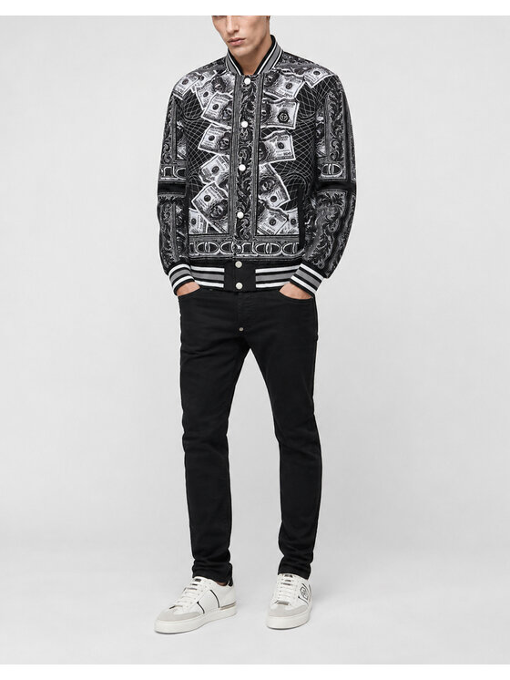 PHILIPP PLEIN PHILIPP PLEIN Kurtka bomber 31141 Czarny Regular Fit