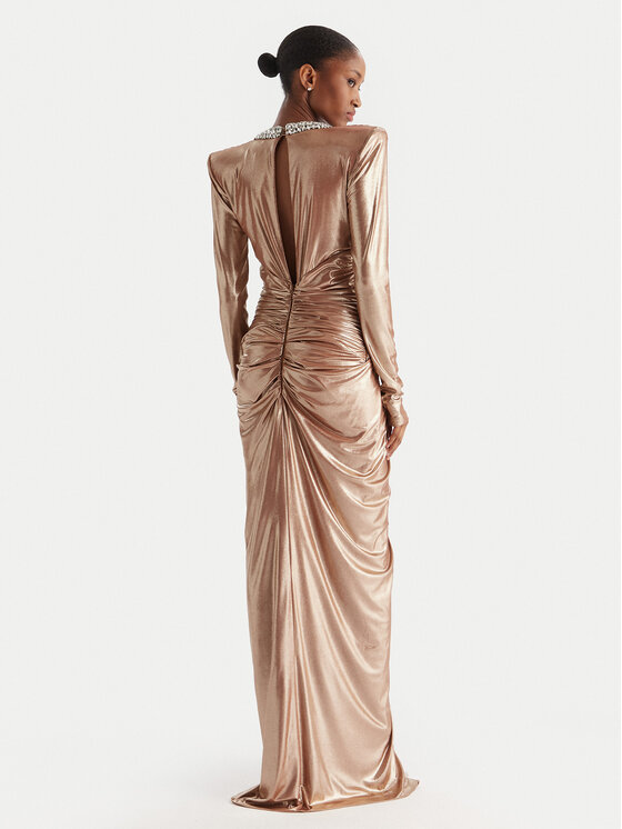 Babylon Babylon Večernja haljina S00835 Zlatna Regular Fit