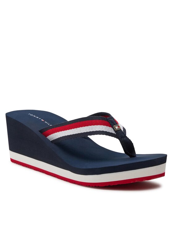 Tommy Hilfiger Tommy Hilfiger Infradito Corporate Wedge Beach Sandal FW0FW07987 Multicolore