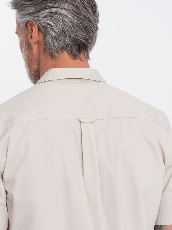 Ombre Ombre Koszula OM-SHSS-0168 Écru Regular Fit