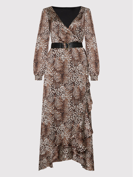 Guess Guess Вечірня сукня W2RK21 WEDU2 Коричневий Slim Fit