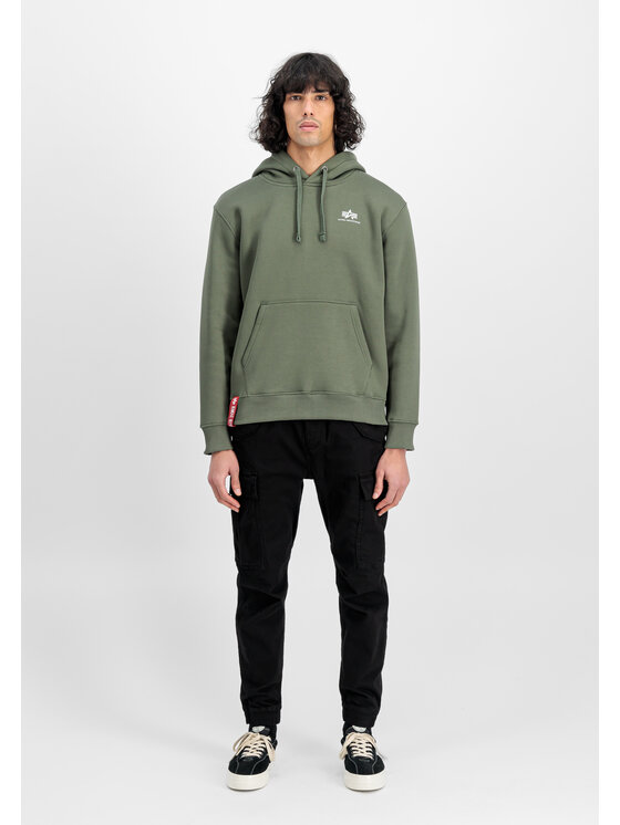 Alpha Industries Alpha Industries Mikina Basic Small Logo Hoodie Zelená Regular Fit