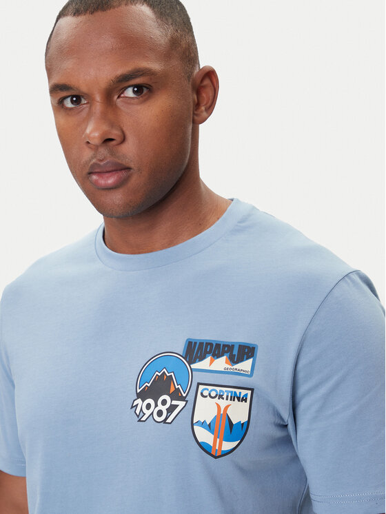 Napapijri Napapijri T-Shirt S-Montepiana NP0A88SV Modrá Regular Fit