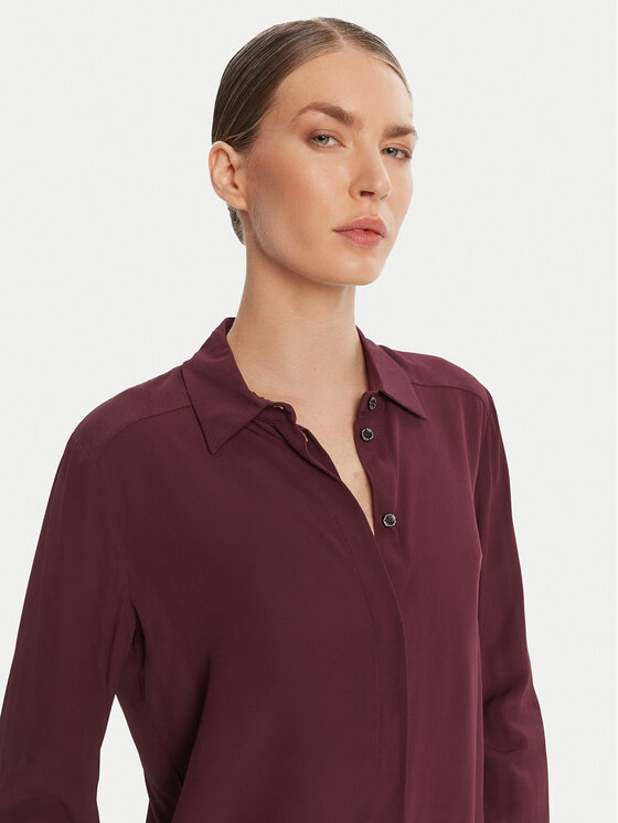 Patrizia Pepe Patrizia Pepe Koszula 8C0761 A8I1 Bordowy Regular Fit