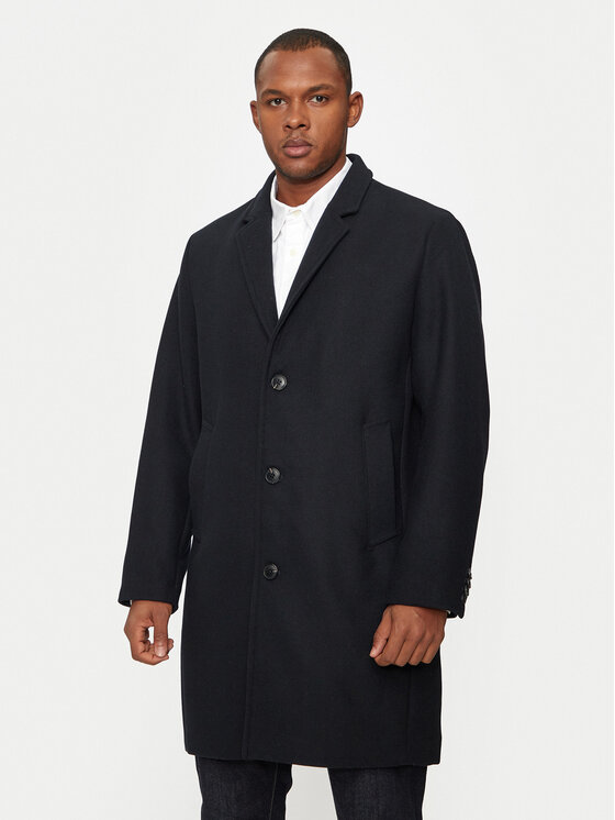 Lindbergh Lindbergh Palton de lână 30-303046 Negru Regular Fit