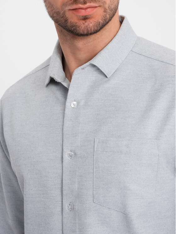 Ombre Ombre Košile OM-SHCS-0148 Šedá Regular Fit