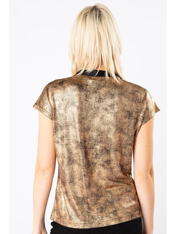QUIOSQUE QUIOSQUE Halenka TIE BLOUSE Hnědá Regular Fit