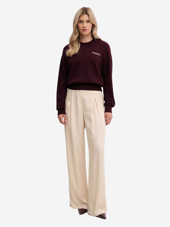 PINKO PINKO Πουλόβερ Martinica maglia blend con logo Μπορντό Regular Fit