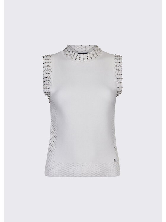 Liu Jo Liu Jo Sweter PA6027MS99EX0256 Biały Slim Fit