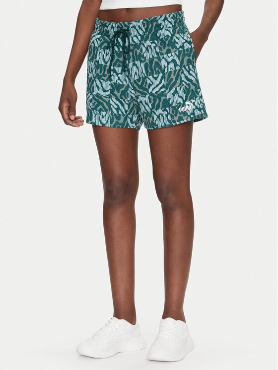 Puma Puma Pantaloni scurți sport 5" ESS Graphic 685073 Verde Regular Fit