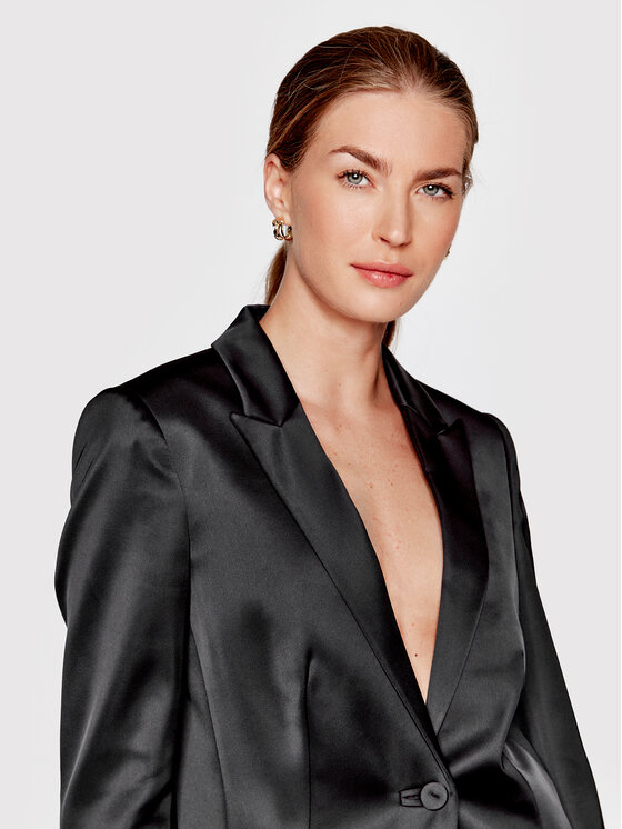 Calvin Klein Calvin Klein Marynarka Duchess Satin K20K204176 Czarny Slim Fit