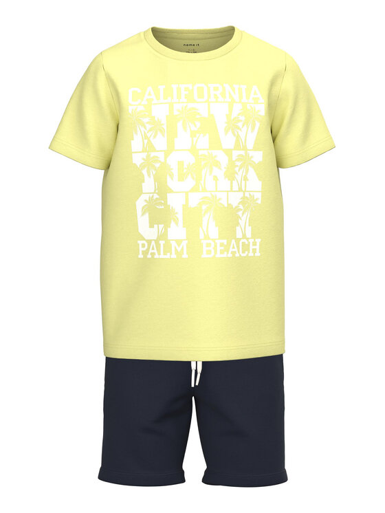 NAME IT NAME IT Komplekti kuuluvad t-särk ja spordišortsid 13213261 Kollane Regular Fit