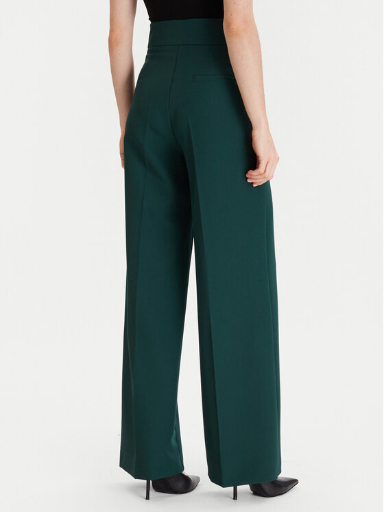 Maryley Maryley Bavlnené nohavice 25IB680/M17 Zelená Regular Fit