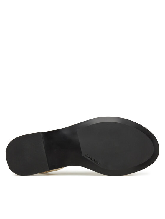 Calvin Klein Calvin Klein Sandály Flat Sandal W/Ck Hw - Lth HW0HW02367 Écru