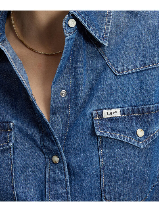 Lee Lee Koszula jeansowa 112385647 Niebieski Relaxed Fit