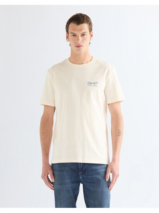 Wrangler Wrangler T-Shirt GRAPHIC TEE Biały Regular Fit