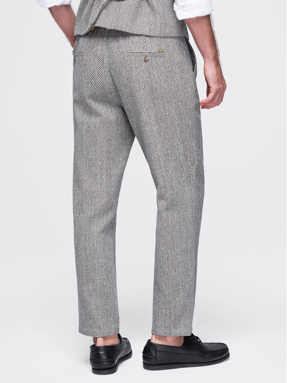 Ombre Ombre Spodnie materiałowe OM-PACP-0315 Brązowy jasny Regular Fit