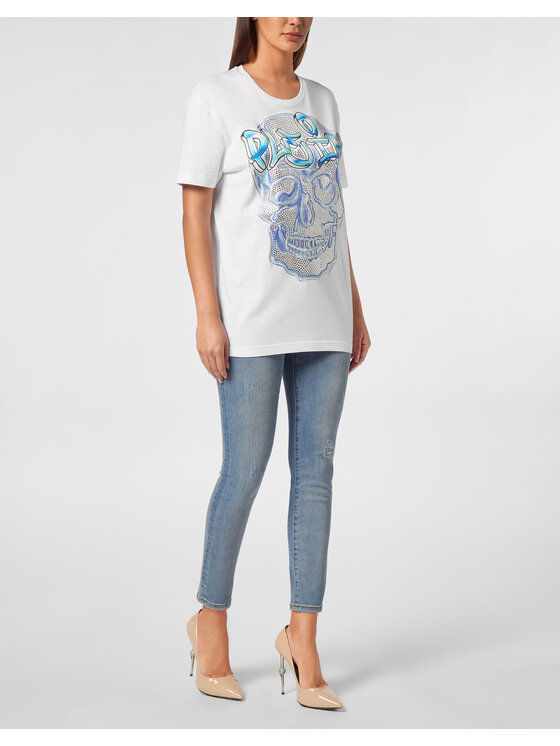 PHILIPP PLEIN PHILIPP PLEIN T-Shirt 19847 Bílá Over Fit