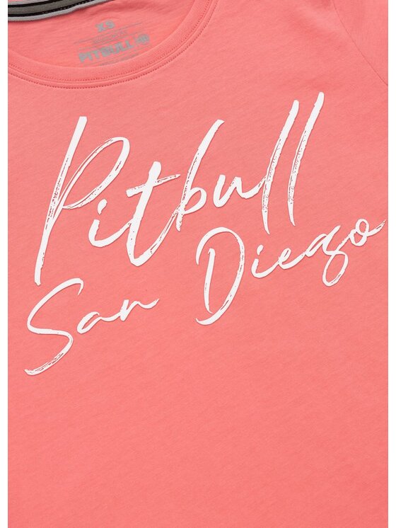 PITBULL PITBULL T-Shirt Koszulka damska PITBULL SD M Koralowy Regular Fit