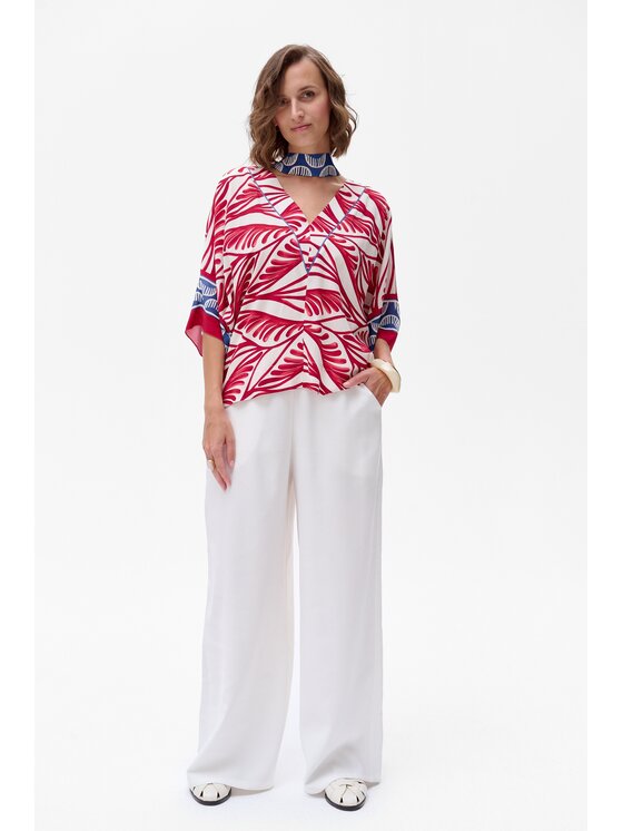 blue shadow blue shadow Bluzka Skala Czerwony Regular Fit