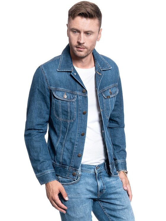 Lee Lee Kurtka jeansowa SLIM RIDER Niebieski Slim Fit