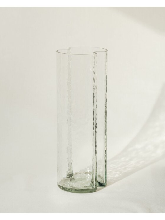 Noo.ma Noo.ma Wazon Tubu vaso in vetro, design minimalista Szary jasny