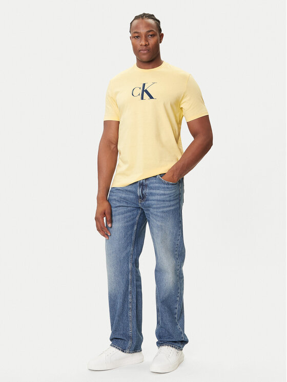 Calvin Klein Jeans Calvin Klein Jeans Тишърт Center Monogram LV04RC857G Жълт Regular Fit