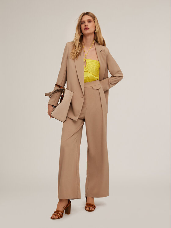 Motivi Motivi Spodnie materiałowe P277Q003923N013 Écru Over Fit