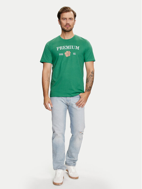 Jack&Jones Jack&Jones T-Shirt Jprblaalfie 12259673 Zielony Regular Fit