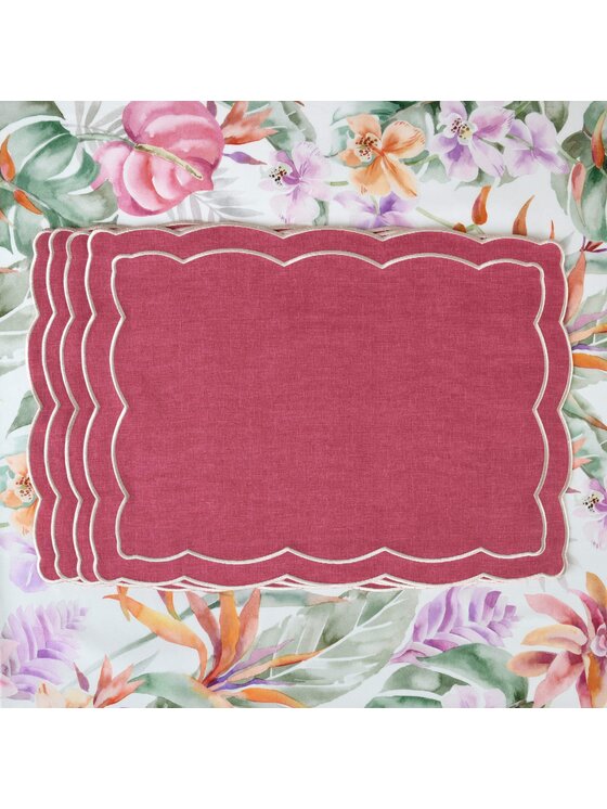 Roseberry Home Roseberry Home Podkładka na stół haftowana Magenta Onde Różowy