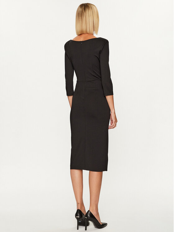 Rinascimento Rinascimento Koktel haljina CFC0114860003 Crna Slim Fit