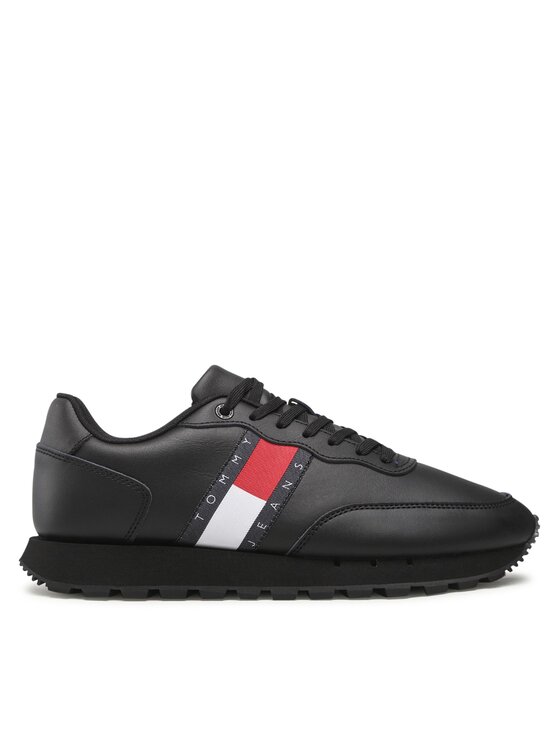 Sneakers Tommy Jeans Leather Runner Ess EM0EM00898 Negru