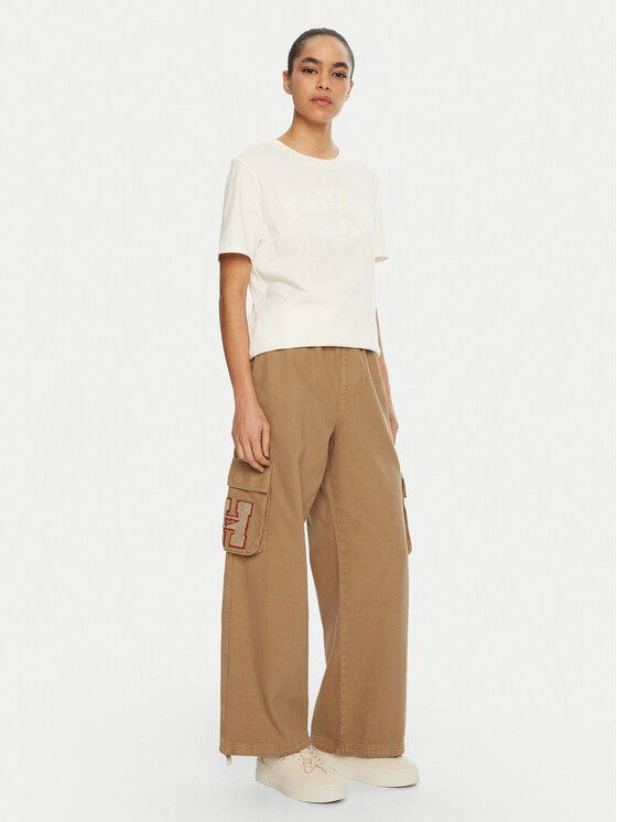 Tommy Jeans Tommy Jeans Spodnie materiałowe DW0DW20531 Beżowy Relaxed Fit