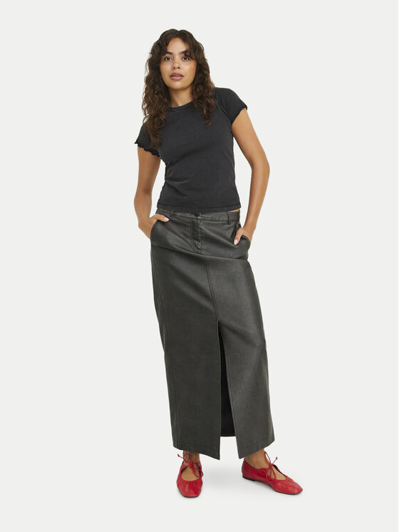 JJXX JJXX Dirbtinės odos sijonas Maddy 12262132 Juoda Regular Fit