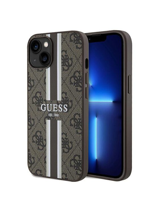 Guess Guess Etui na telefon iPhone 15 / 14 / 13 Brązowy