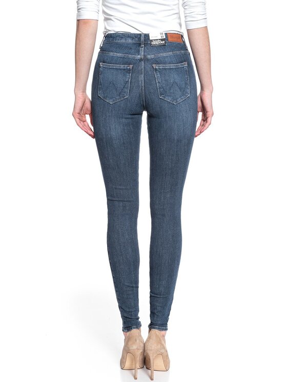 Wrangler Wrangler Jeansy SUPER SKINNY Niebieski Skinny Fit