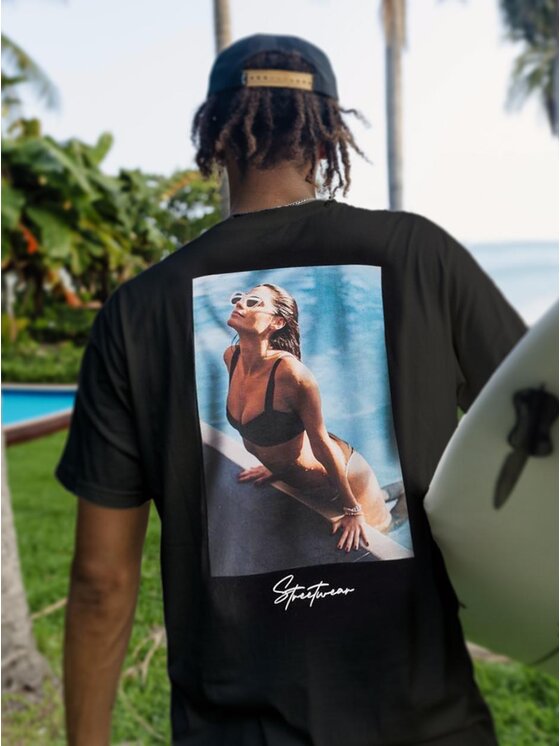 MyStars MyStars T-Shirt Koszulka Z Krótkim Rękawem MyStars Surface Czarna XXL Czarny Regular Fit