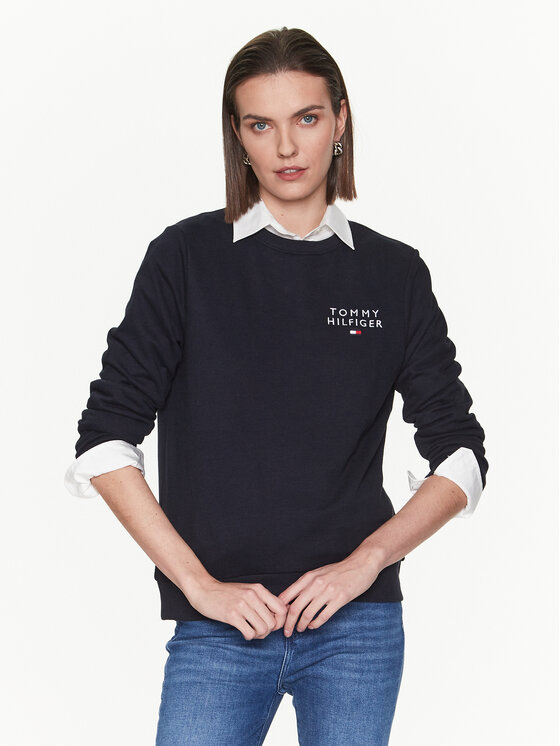 Tommy Hilfiger Bluză UW0UW04521 Bleumarin Regular Fit
