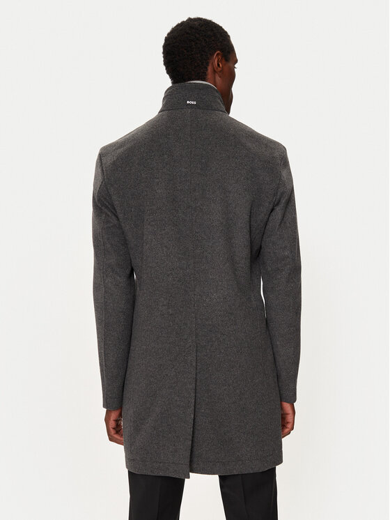 BOSS Boss Palton de lână H-Hyde 50525764 Gri Slim Fit