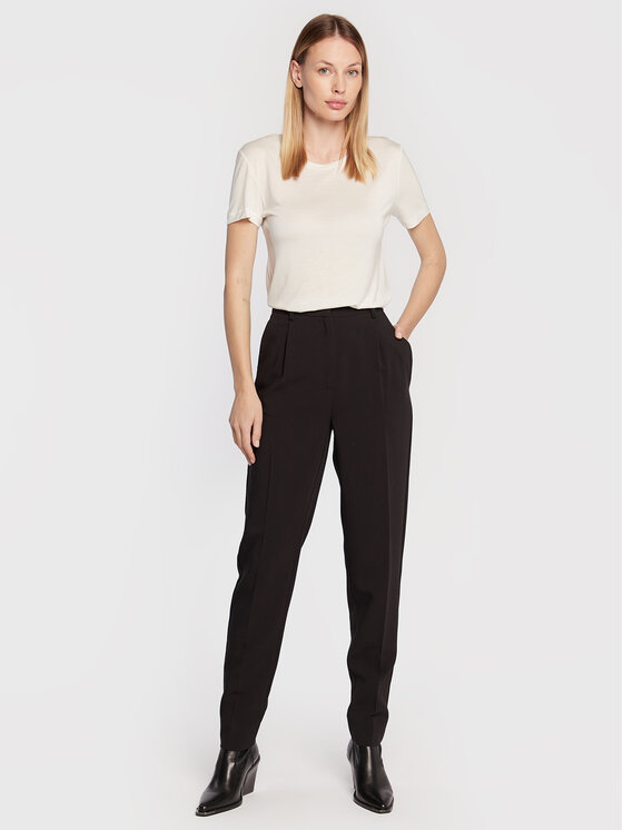 Bruuns Bazaar Bruuns Bazaar Pantaloni din material Cindysus BBW2595 Negru Slim Fit