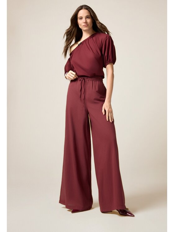 Oltre Oltre Pantaloni di tessuto P712J002419N036 Bordeaux Baggy Fit