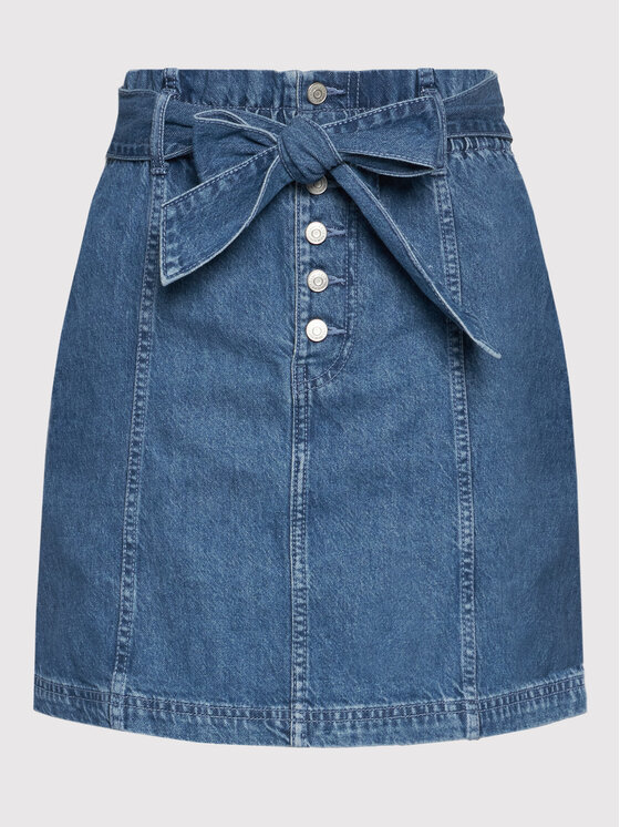 Tommy Jeans Tommy Jeans Gonna di jeans Badge Skirt DW0DW11906 Blu scuro Regular Fit