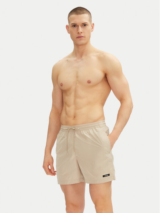 Calvin Klein Swimwear Calvin Klein Swimwear Plaukimo šortai KM0KM01111 Smėlio Regular Fit
