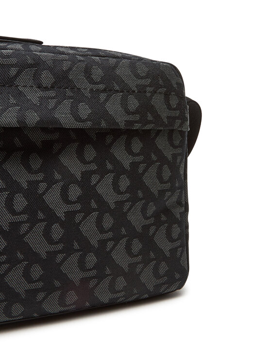 Calvin Klein Calvin Klein Taška cez rameno Slouched Monogram Mini Zip Fligh LV04G3175G Čierna