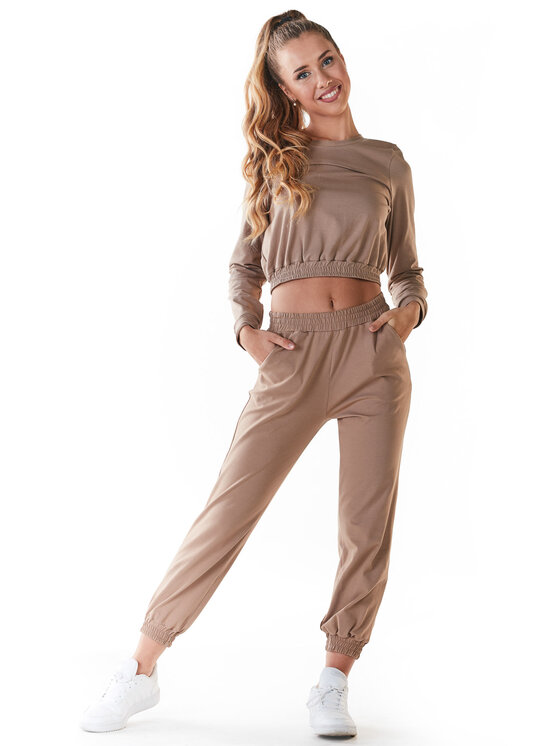 Infinite You Infinite You Spodnie damskie M236 Beżowy Basic Fit