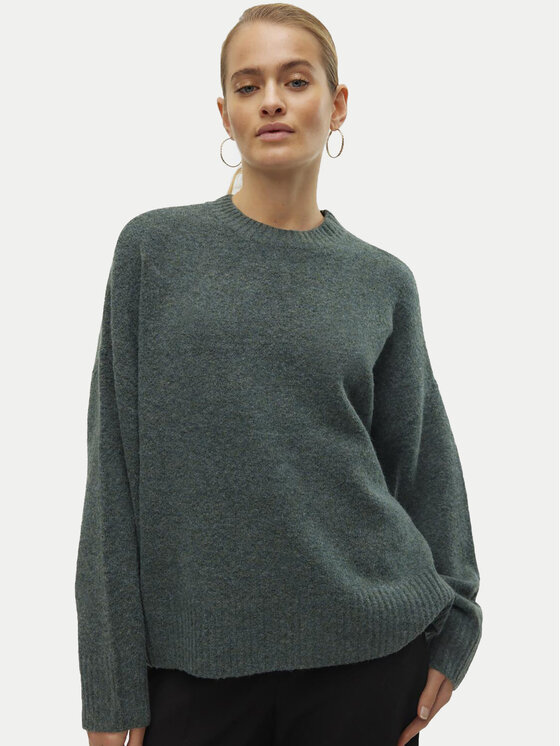 Vero Moda Vero Moda Sweter Boom 10320463 Zielony Loose Fit