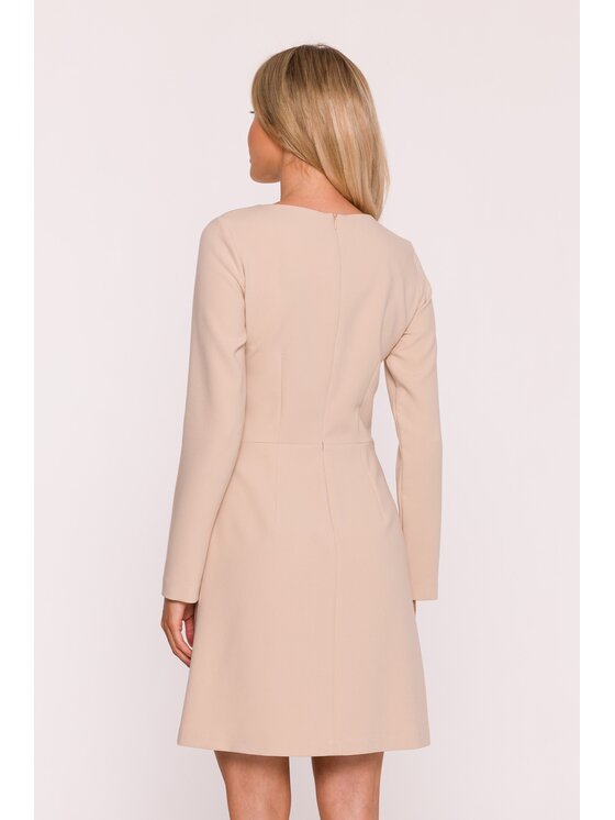 Stylove Stylove Sukienka wieczorowa S419 Beżowy A-Line Fit