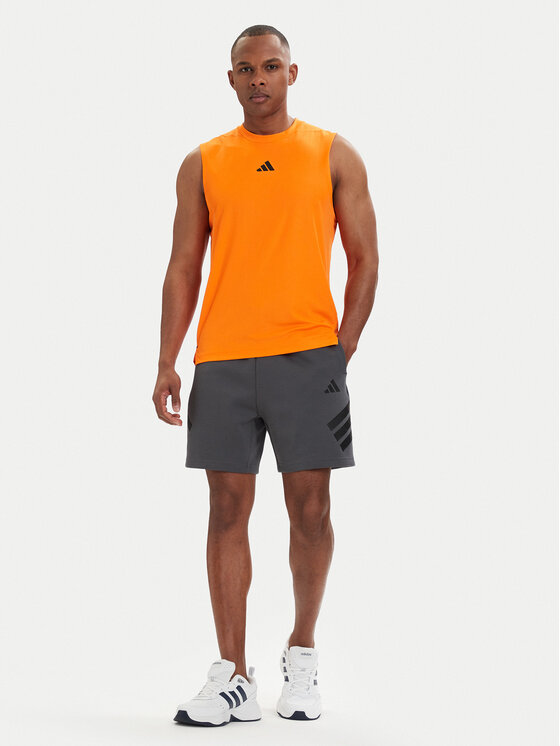adidas adidas Funkčné tričko D4T PrimeLift 3 Stripes KD0374 Oranžová Slim Fit
